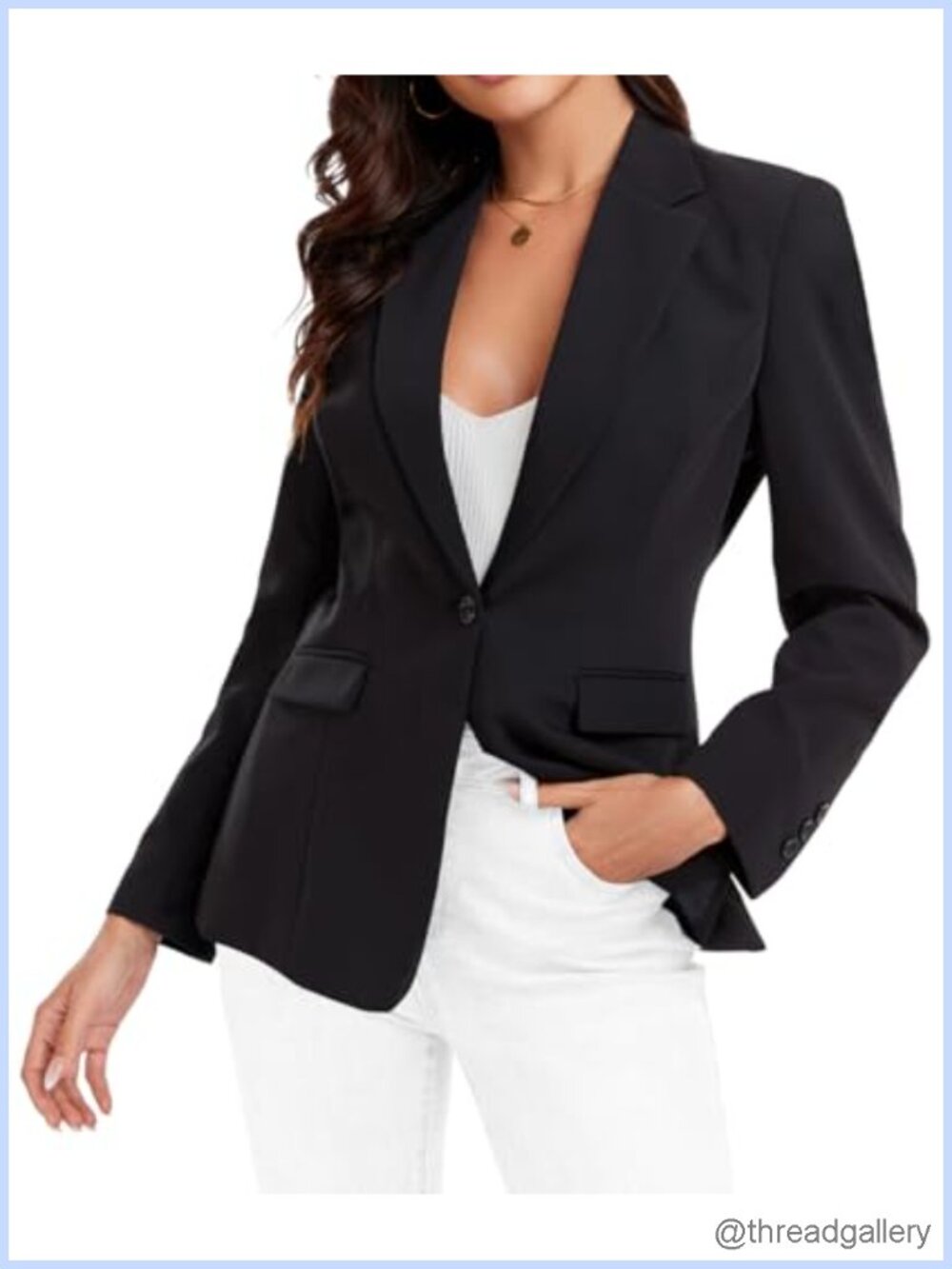 Miesuit Women's Slim Fit Blazer Business Work Office Suit Jacket